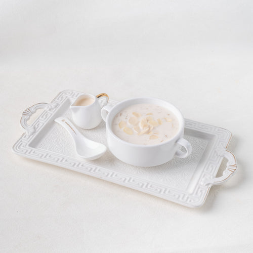 JUMAMA stewed white bird's nest with milk on a serving tray – 炖白燕 รังนกขาวตุ๋น